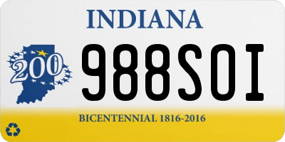 IN license plate 988SOI