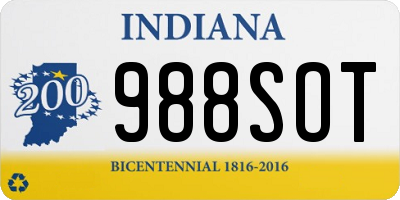 IN license plate 988SOT