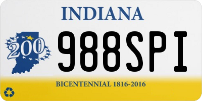 IN license plate 988SPI