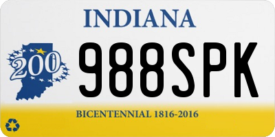 IN license plate 988SPK