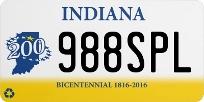 IN license plate 988SPL