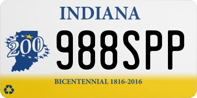 IN license plate 988SPP