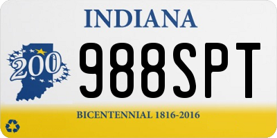 IN license plate 988SPT