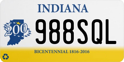 IN license plate 988SQL