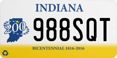 IN license plate 988SQT