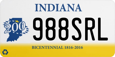 IN license plate 988SRL
