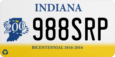 IN license plate 988SRP