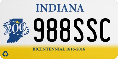 IN license plate 988SSC