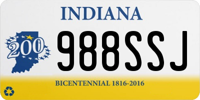 IN license plate 988SSJ