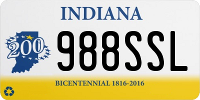 IN license plate 988SSL