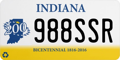 IN license plate 988SSR