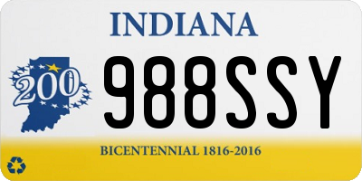 IN license plate 988SSY