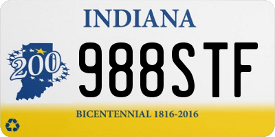 IN license plate 988STF