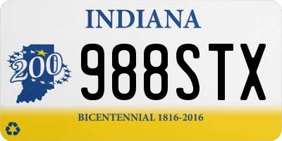 IN license plate 988STX