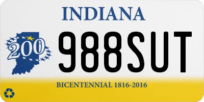 IN license plate 988SUT