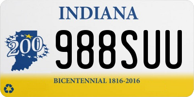 IN license plate 988SUU