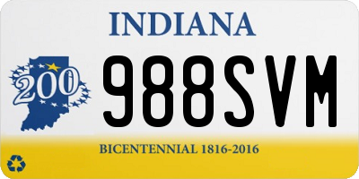 IN license plate 988SVM