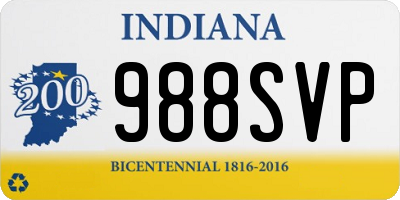 IN license plate 988SVP