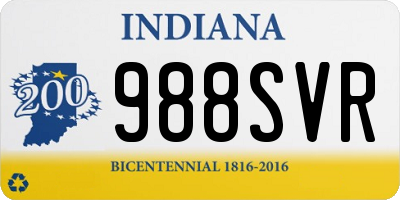 IN license plate 988SVR