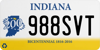 IN license plate 988SVT