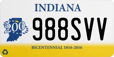 IN license plate 988SVV