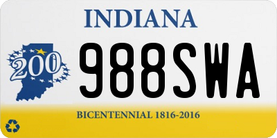 IN license plate 988SWA