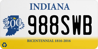 IN license plate 988SWB