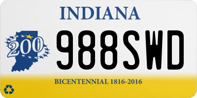 IN license plate 988SWD