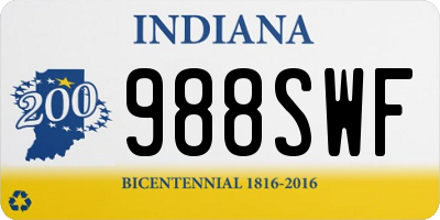 IN license plate 988SWF