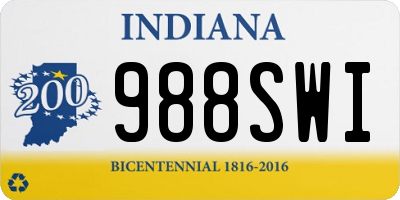 IN license plate 988SWI