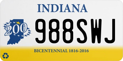 IN license plate 988SWJ