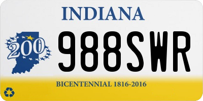 IN license plate 988SWR