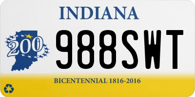 IN license plate 988SWT