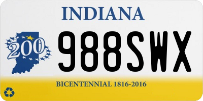 IN license plate 988SWX