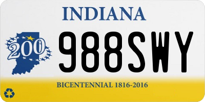 IN license plate 988SWY