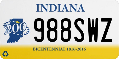 IN license plate 988SWZ