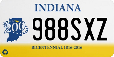 IN license plate 988SXZ