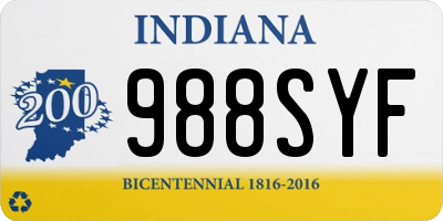 IN license plate 988SYF