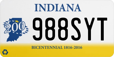 IN license plate 988SYT