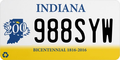 IN license plate 988SYW