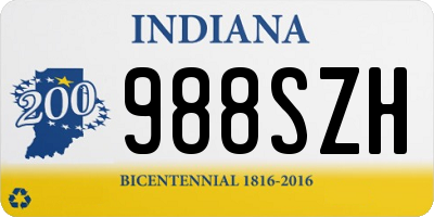 IN license plate 988SZH