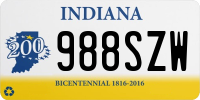 IN license plate 988SZW