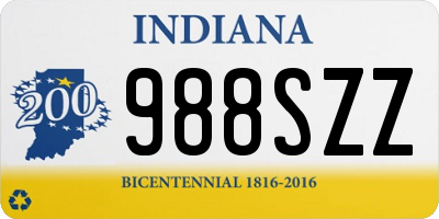 IN license plate 988SZZ