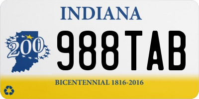 IN license plate 988TAB