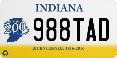 IN license plate 988TAD