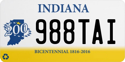 IN license plate 988TAI