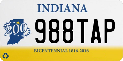 IN license plate 988TAP