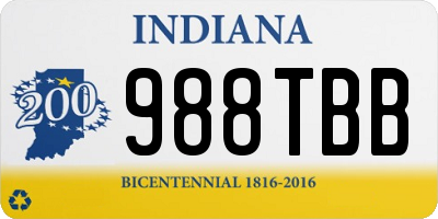 IN license plate 988TBB