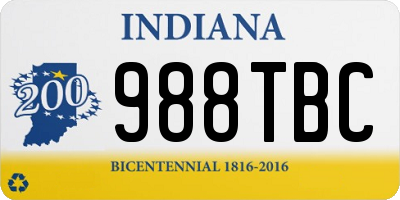 IN license plate 988TBC