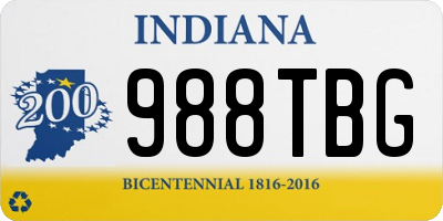 IN license plate 988TBG